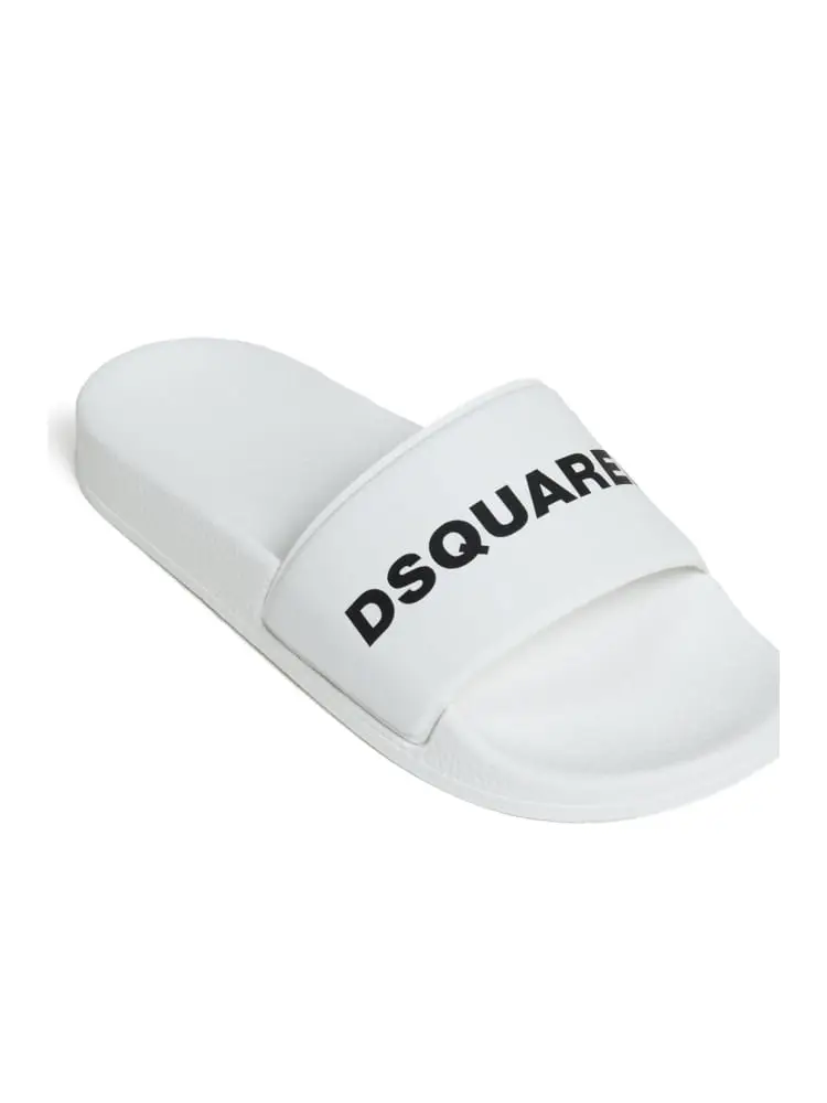 ciabatte piscina kids/junior bianco con logo lettering in contrasto miniatura 4