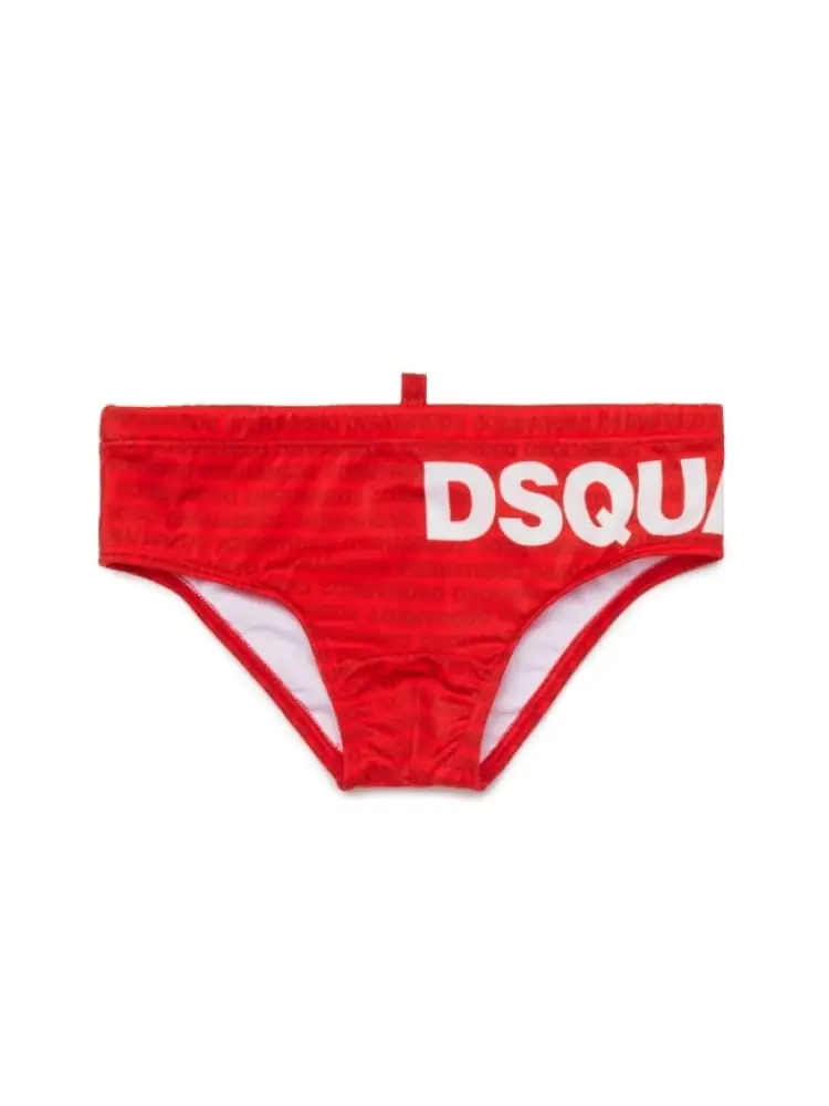 costume da bagno slip kids/junior rosso con logo