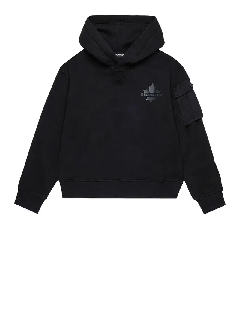 felpa cappuccio dsquared2 da bambino - nero