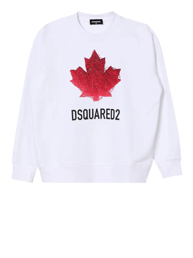 felpa dsquared2 da bambino - bianco