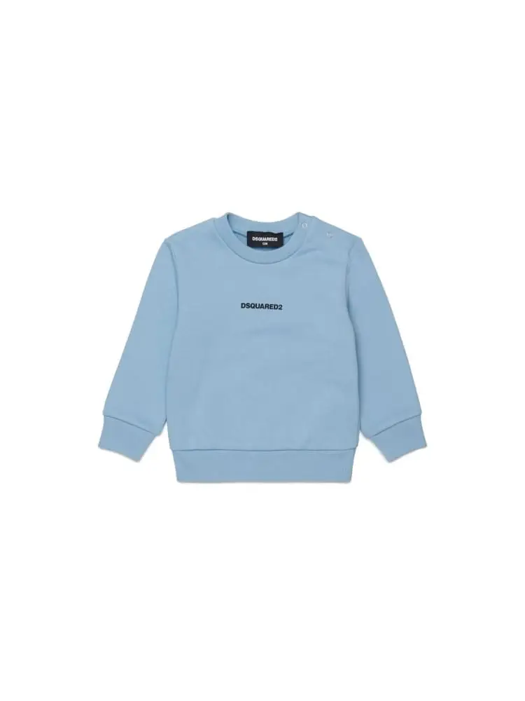 felpa infant girocollo con logo celeste chiaro