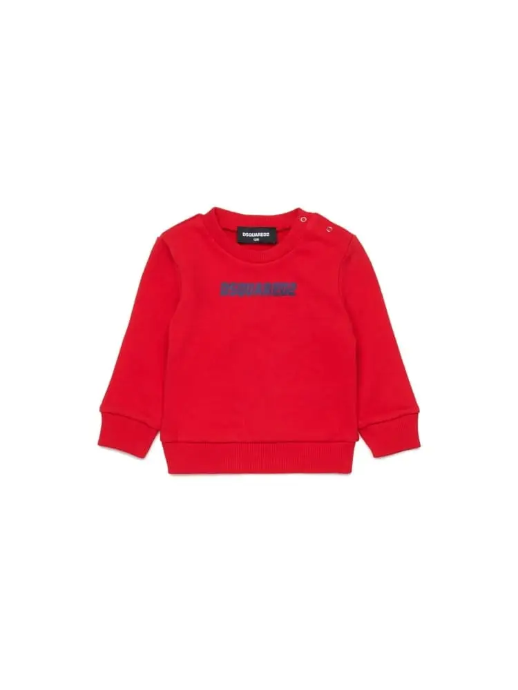 felpa infant girocollo in coptone rosso con logo