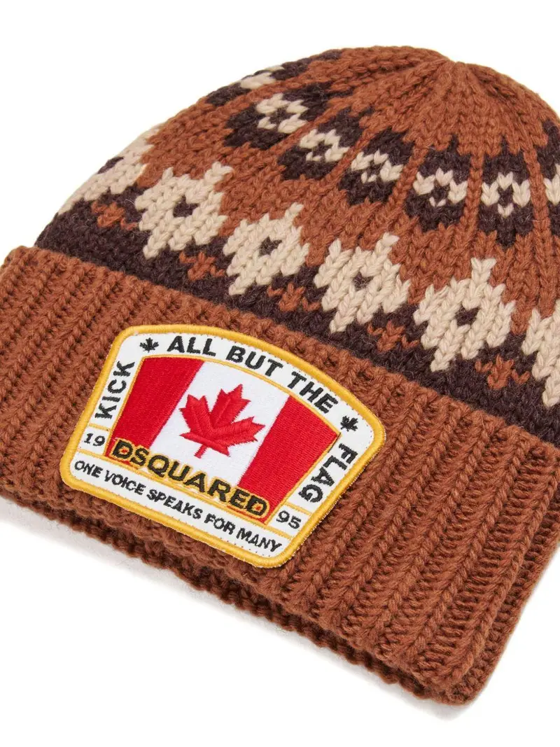 Berretto con Logo Ricamato Caffe miniatura 2