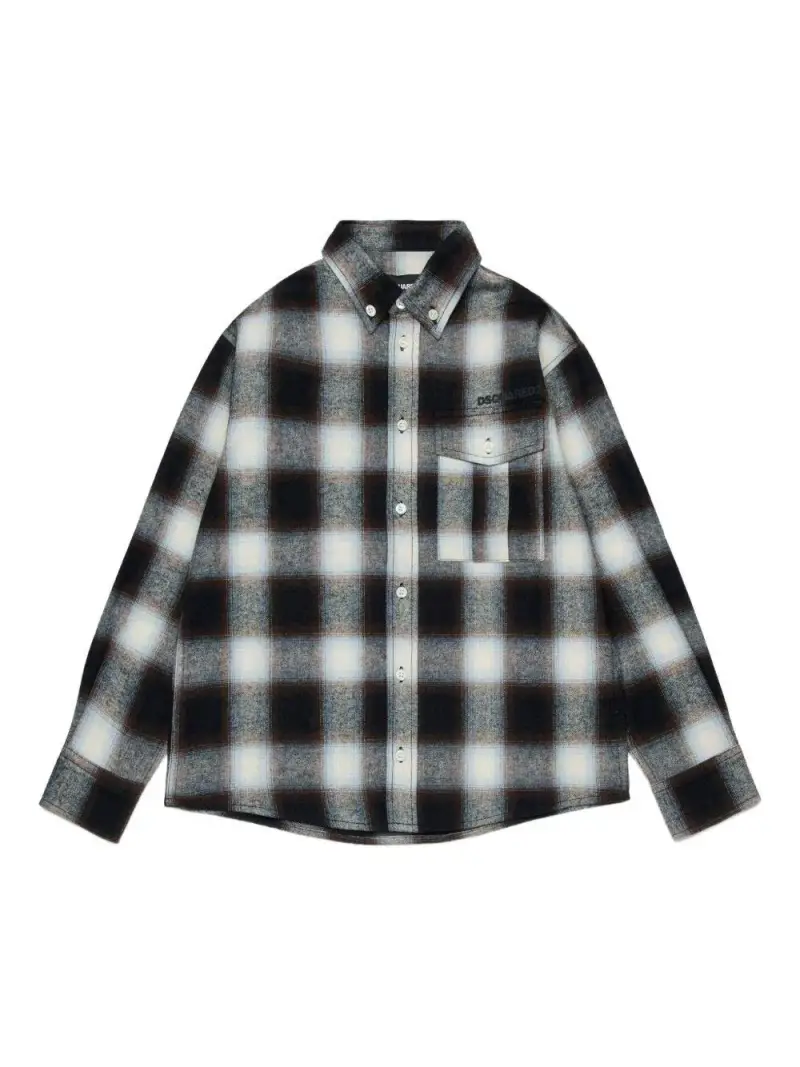 Dsquared Kids Maglia a Quadri Nero