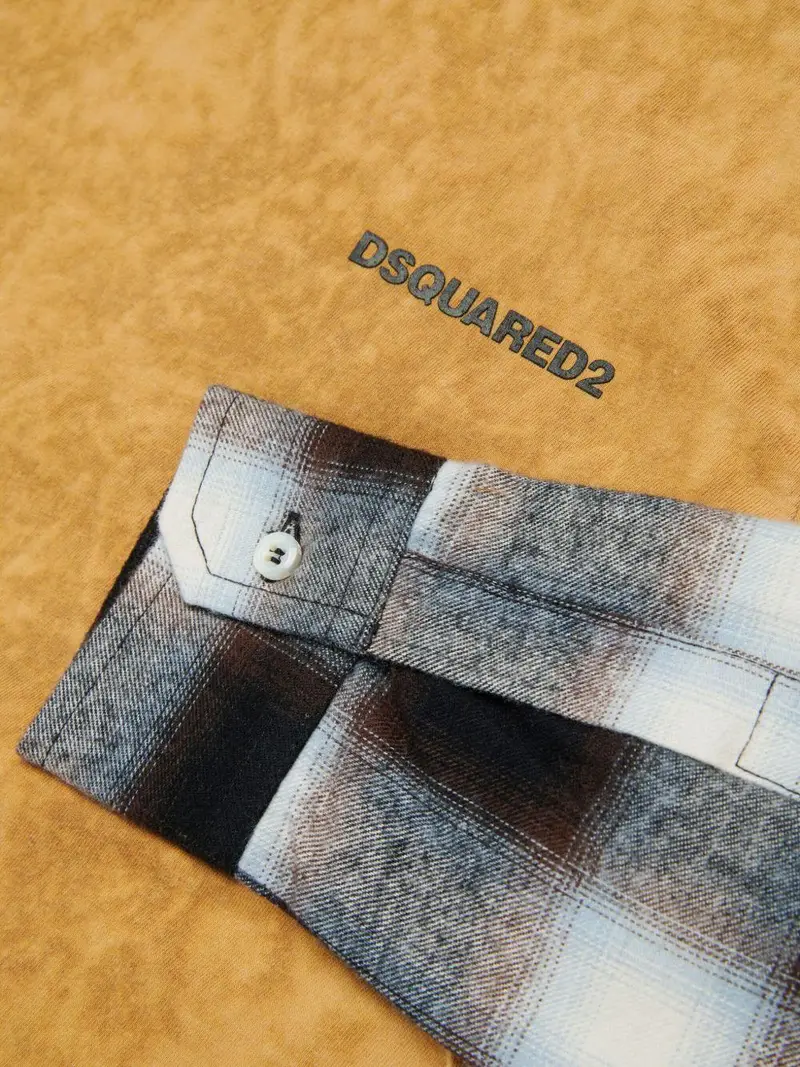 Camicia conSstampa e Logo Marrone miniatura 3