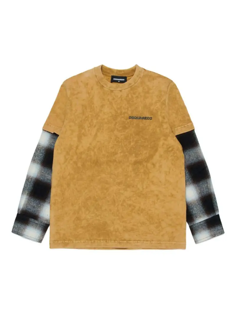 Camicia conSstampa e Logo Marrone