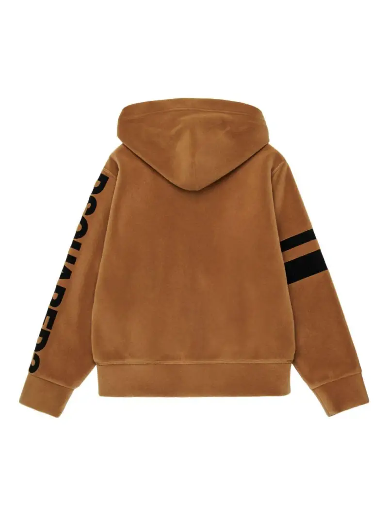 Felpa con Cappuccio e Zip Marrone miniatura 3