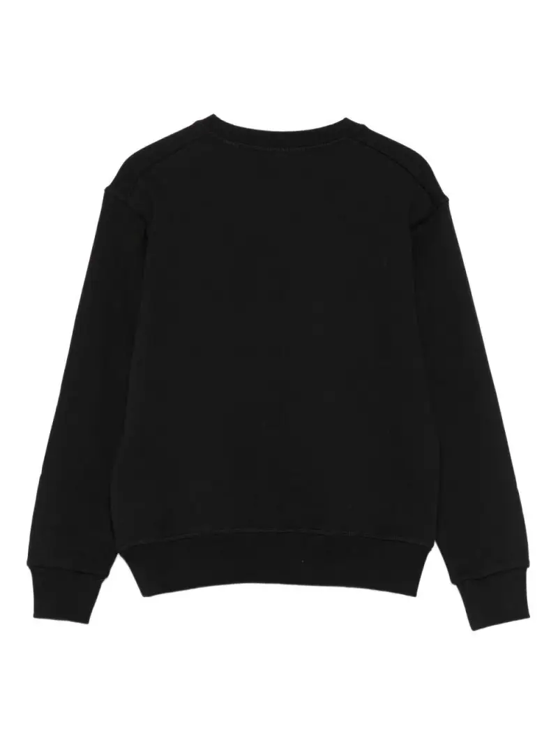 Felpa con Logo Ricamato Nero miniatura 3