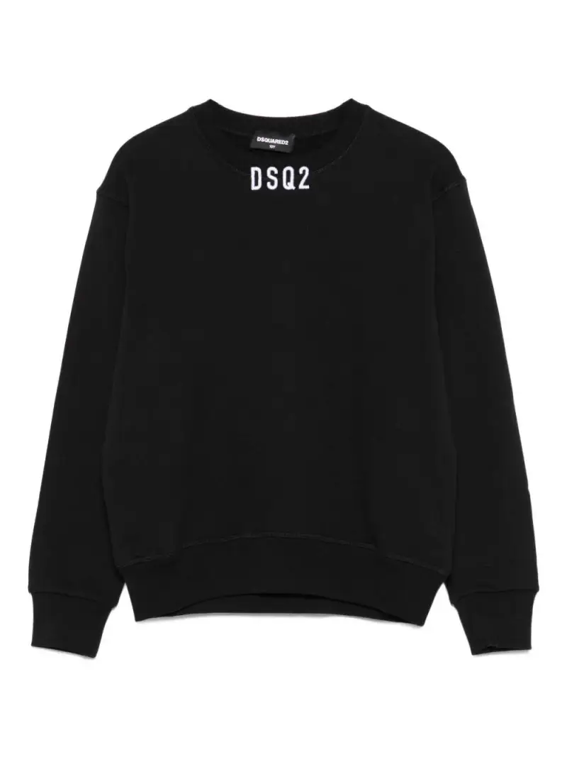 Felpa con Logo Ricamato Nero