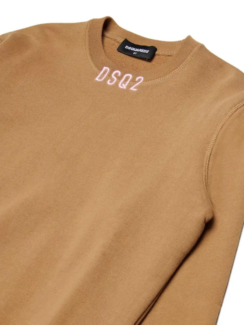 Felpa con Ricamo Marrone miniatura 2