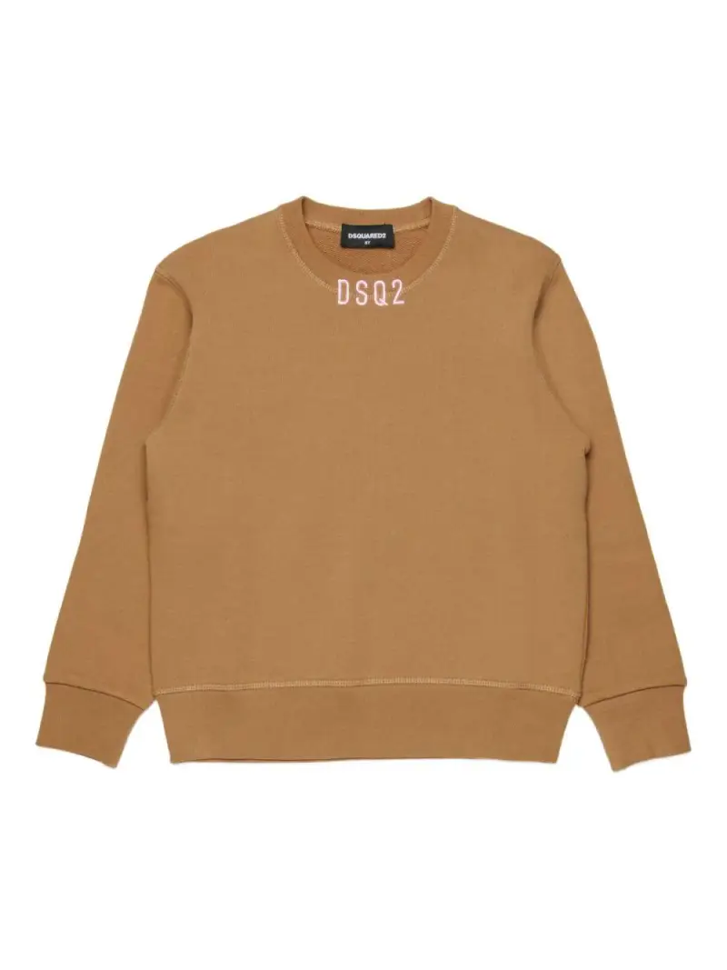 Felpa con Ricamo Marrone