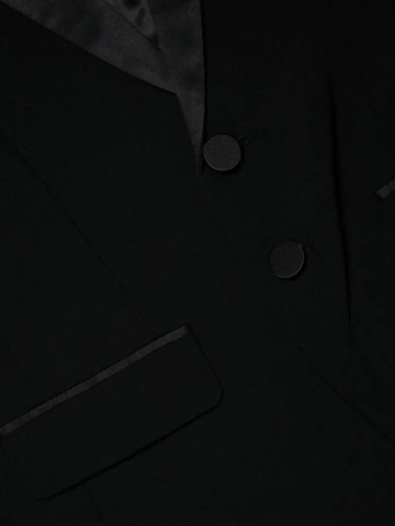 Giacca nera monopetto misto lana Nero miniatura 3