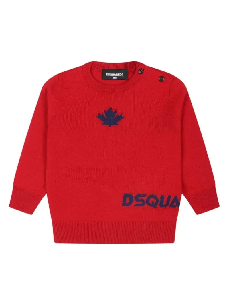 Maglia rossa neonato logo ricamato Rosso