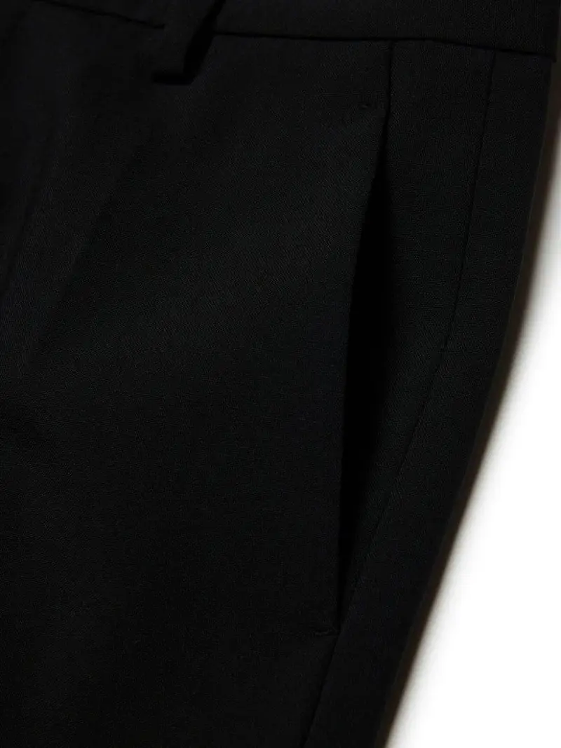 Pantalone nero con piega stirata lana miniatura 2