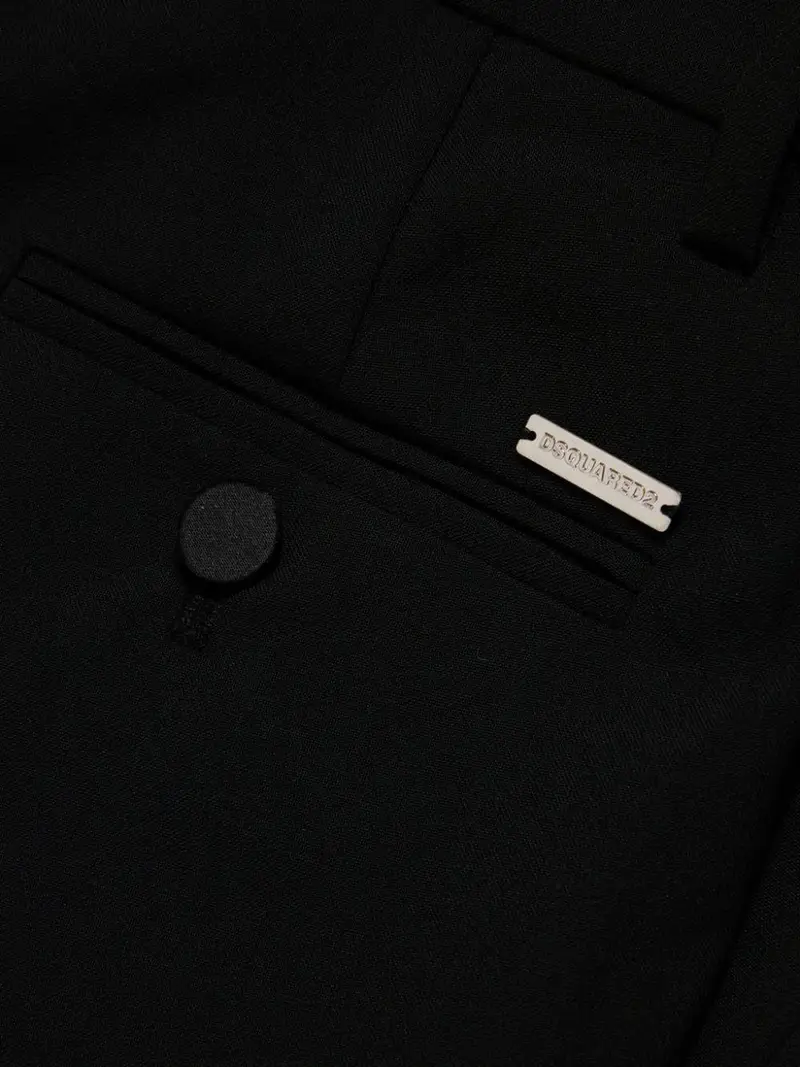 Pantalone nero con piega stirata lana miniatura 3