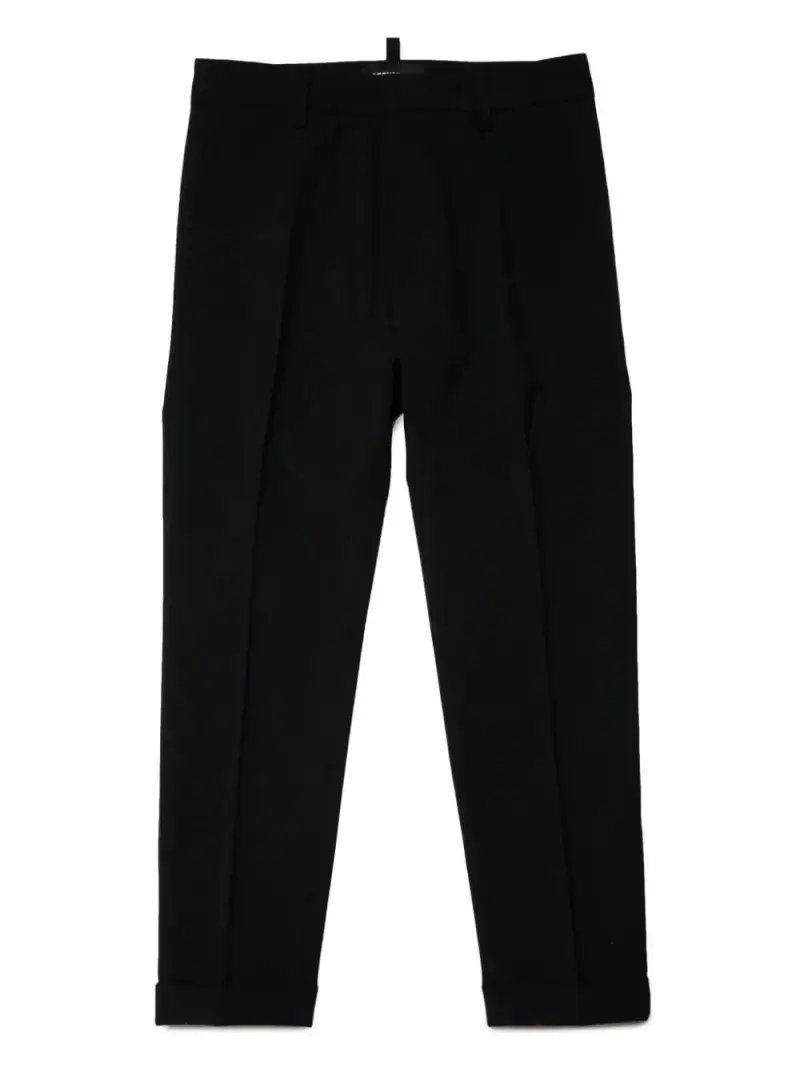 Pantalone nero con piega stirata lana