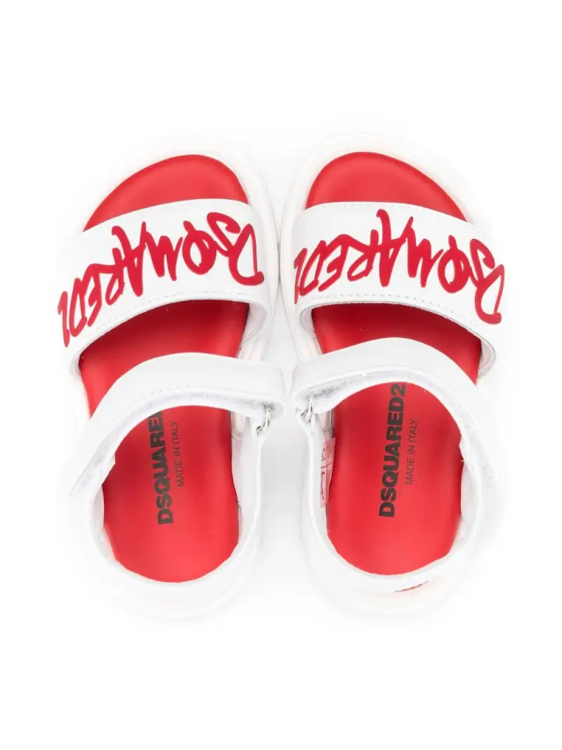 Sandali bicolor logo frontale Bianco miniatura 2