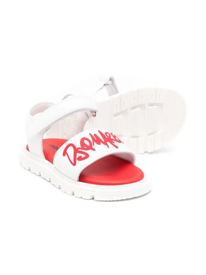 Sandali bicolor logo frontale Bianco miniatura 3