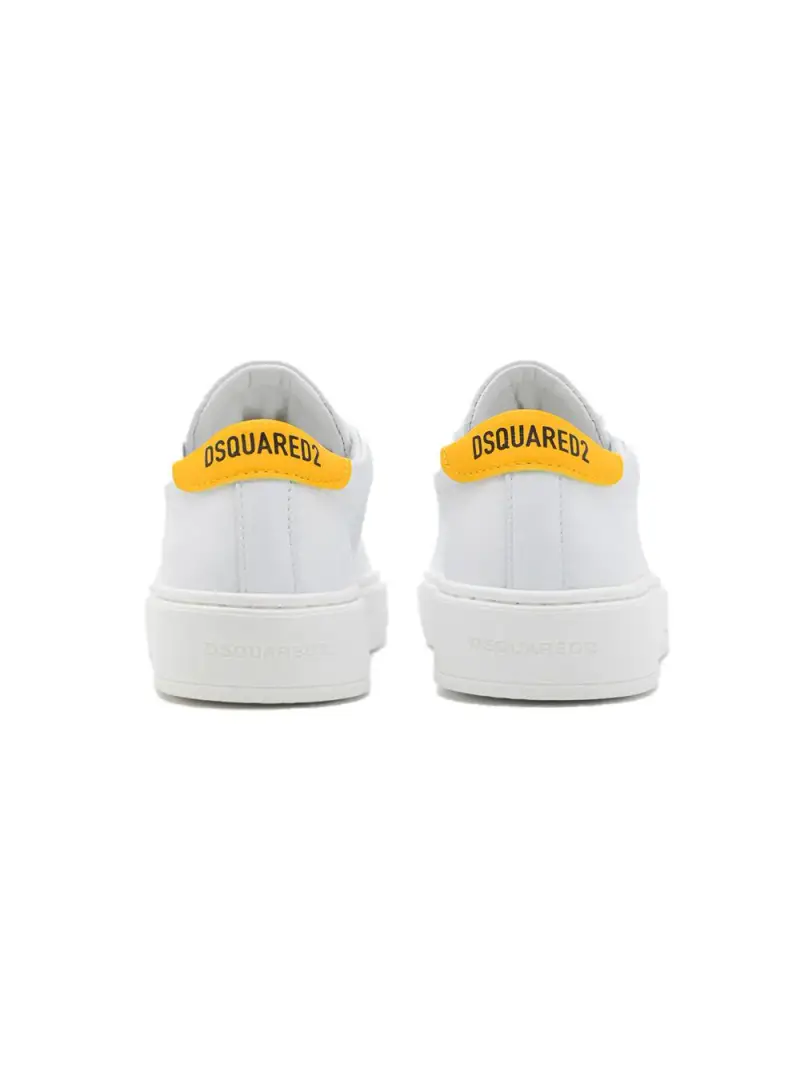 Sneakers bianche logo icon giallo kids Bianco miniatura 2