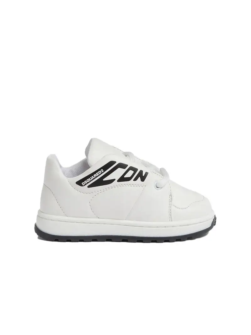 Sneakers icon new generation bianche e nere neonato Bianco
