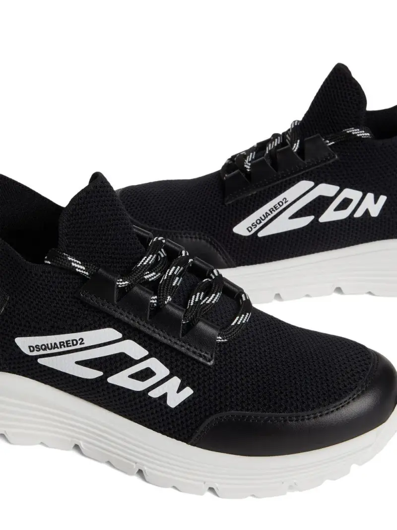 Sneakers nere in rete logo icon Nero miniatura 2