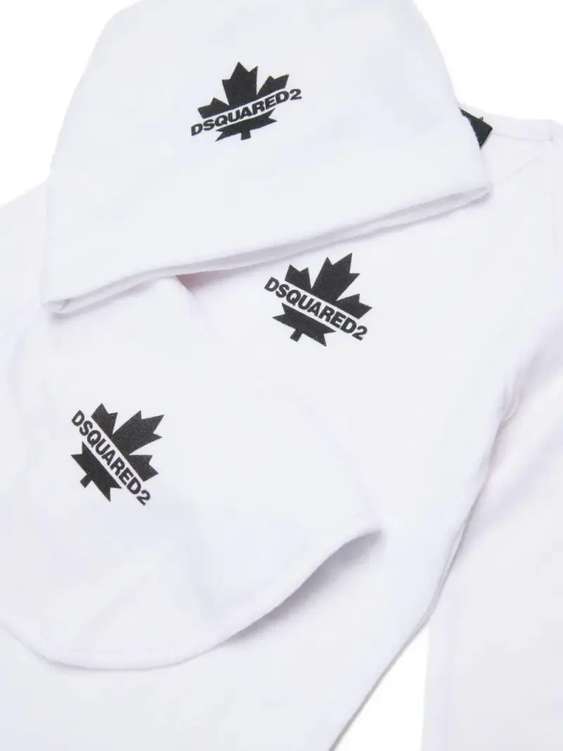 Tutina bianca con logo set 3 pezzi Bianco miniatura 2