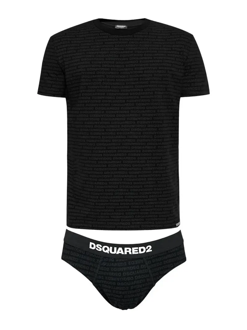 Set nero logo all-over (2pz)