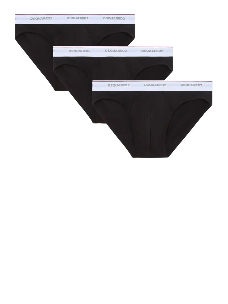 slip dsquared2 3 pack da uomo - nero
