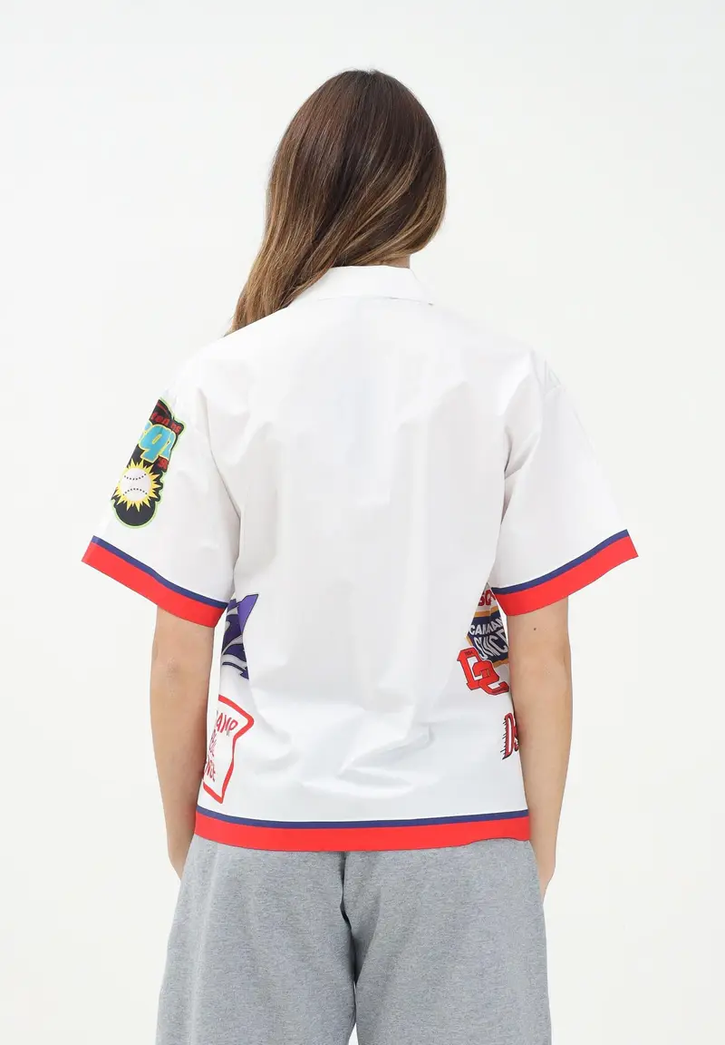 DSQUARED2 Camicia a manica corta bianca per donna, ragazzi e bambini con grafica Urban miniatura 2