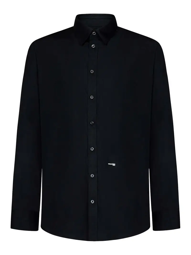 Camicia Nera In Cotone Nero