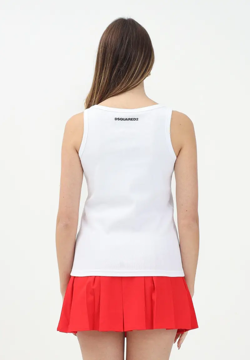 DSQUARED2 Canotta bianca per donna, ragazzi e bambini con stampa logo miniatura 2