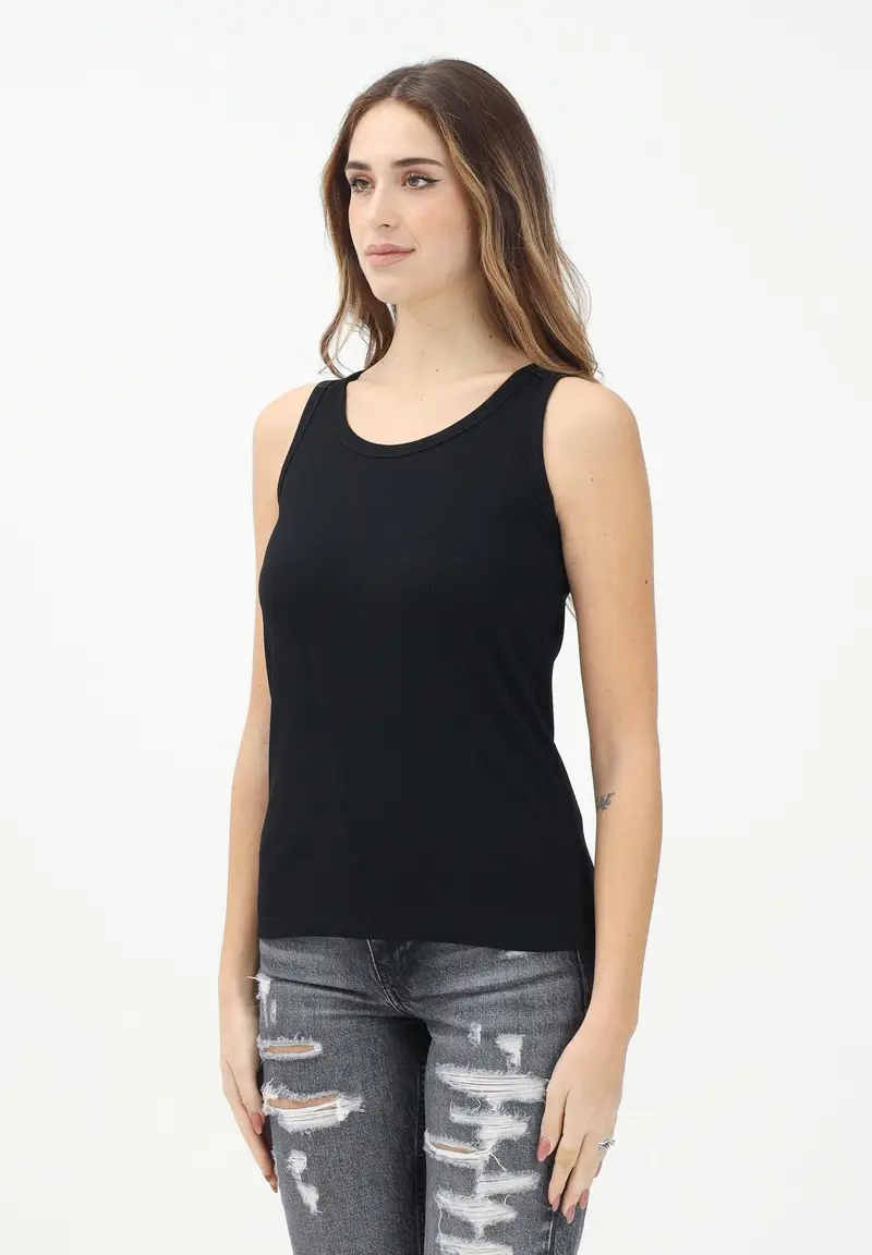 DSQUARED2 Canotta nera per donna, ragazzi e bambini con stampa logo