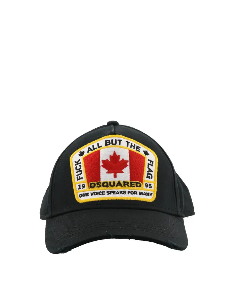 Cappello con bandiera canadese Nero