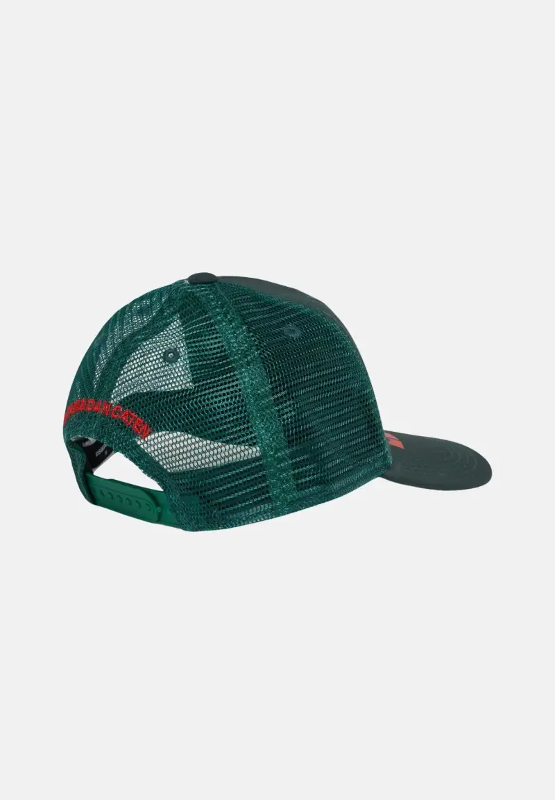 Cappello con visiera verde per uomo e donna con logo e toppe miniatura 2