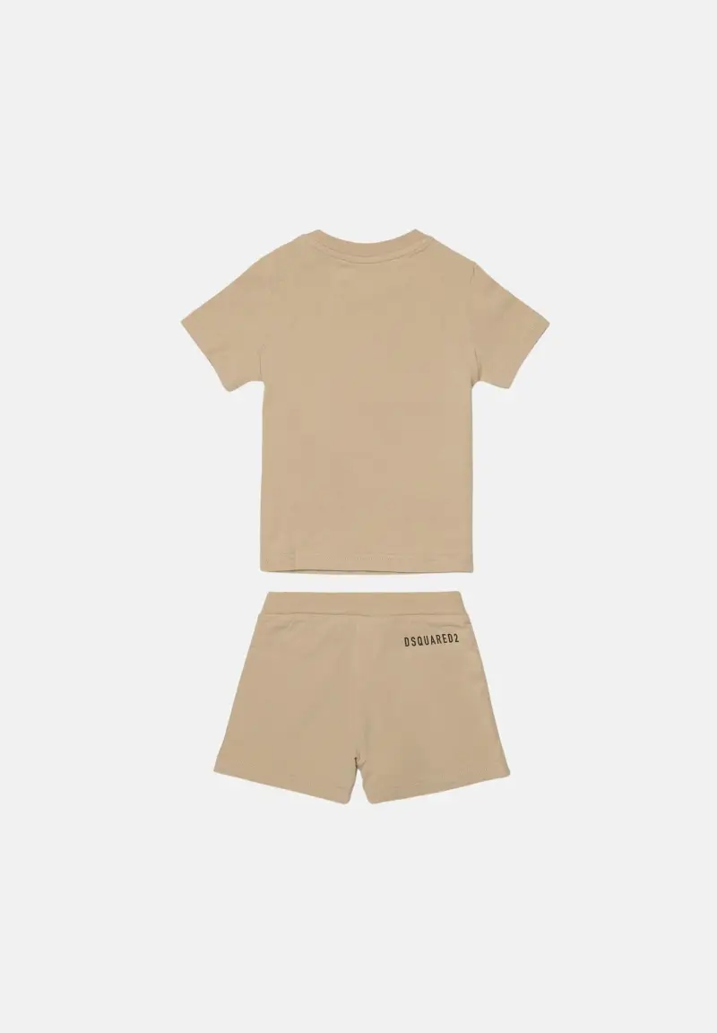 Completino beige da neonato con logo DSQ2 miniatura 2