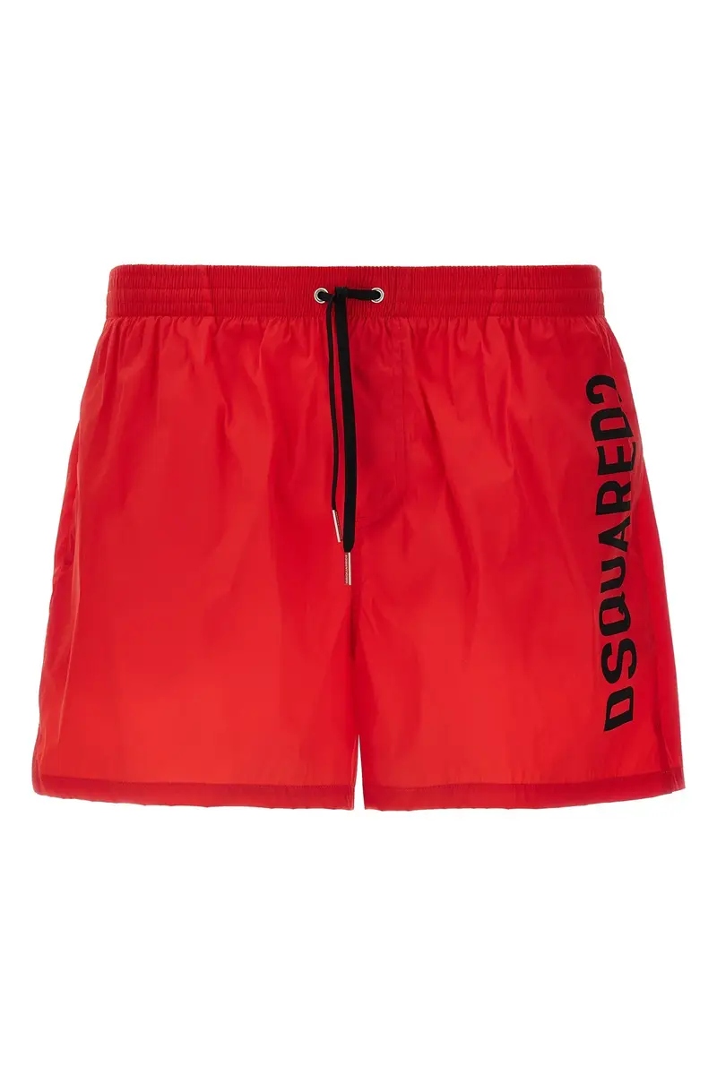 Costume Boxer Midi Rosso