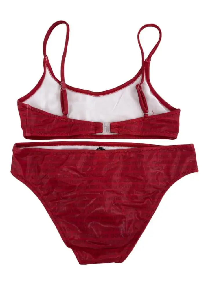 costume rosso bambina logo all over miniatura 2