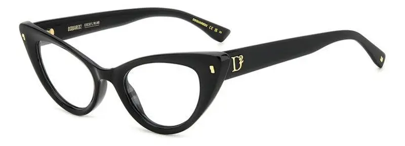 Dsquared2 Donna D2 0116 807 Montature da vista Acetato Nero  Cat Eye