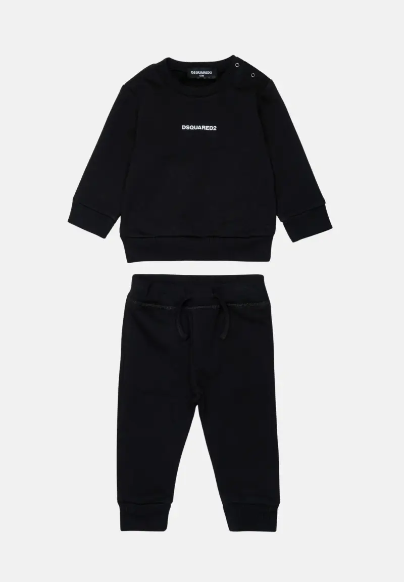 DSQAURED2 Tuta nera da neonato con logo