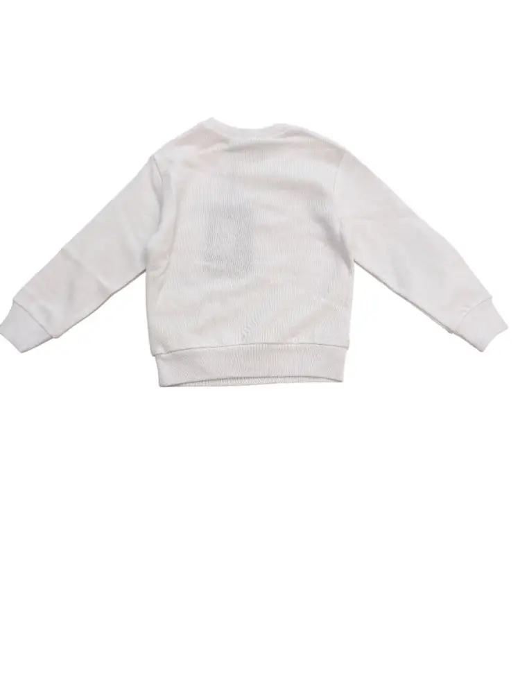 felpa bianca neonato in cotone mini logo a contrasto miniatura 2