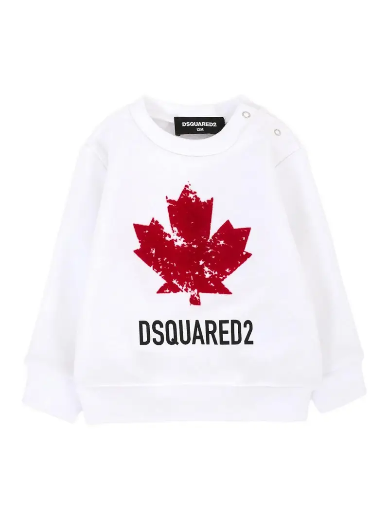 Felpa Con Stampa Bianco