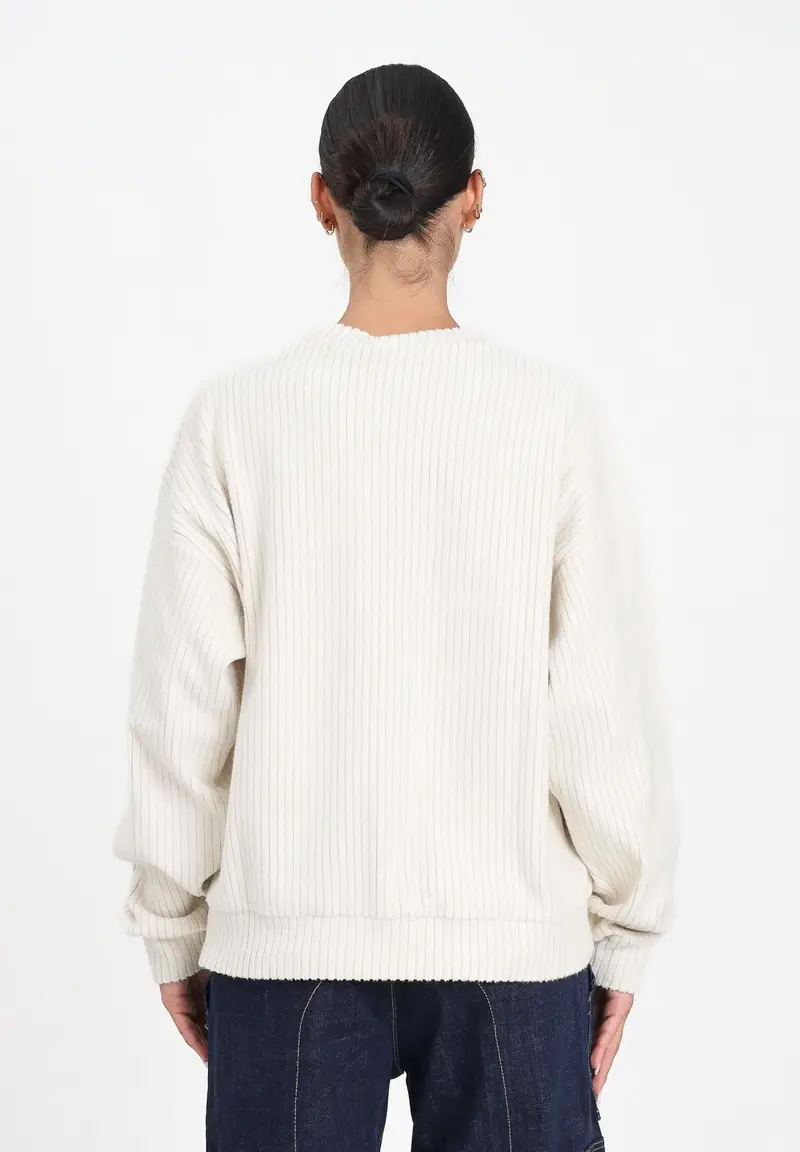 DSQUARED2 Felpa girocollo panna per donna, ragazzi e bambini in velluto a coste miniatura 3