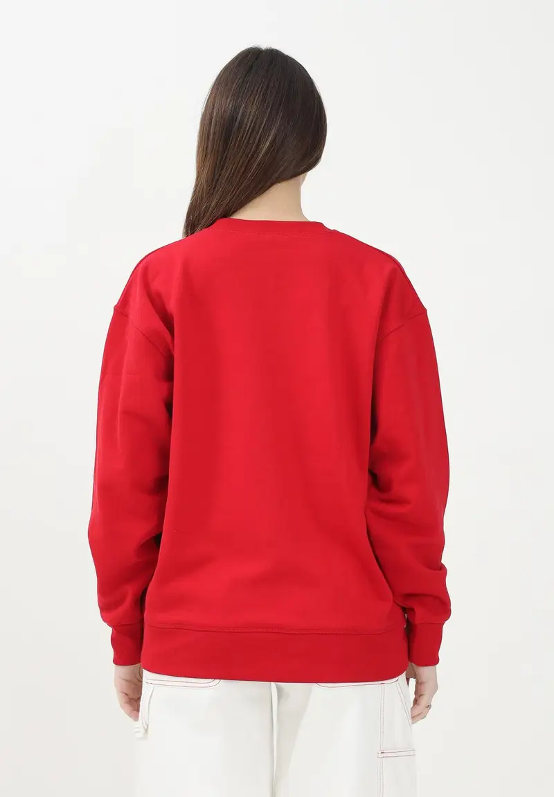 DSQUARED2 Felpa girocollo rossa per donna, ragazzi e bambini con stampa logo miniatura 2