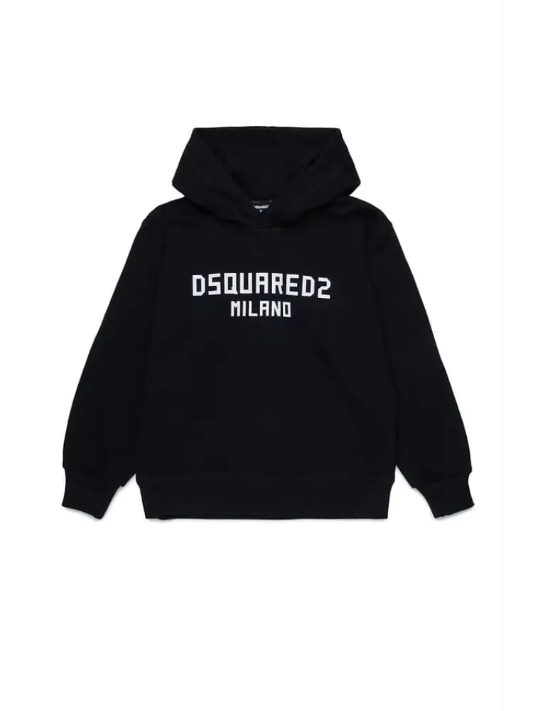 felpa nera bambino con logo