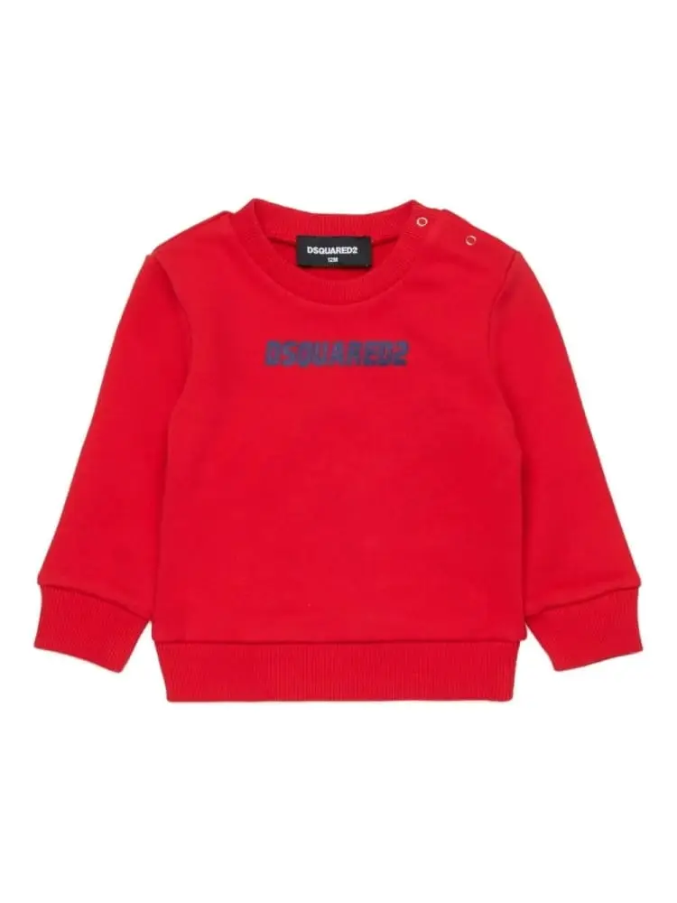 felpa rossa neonato mini logo