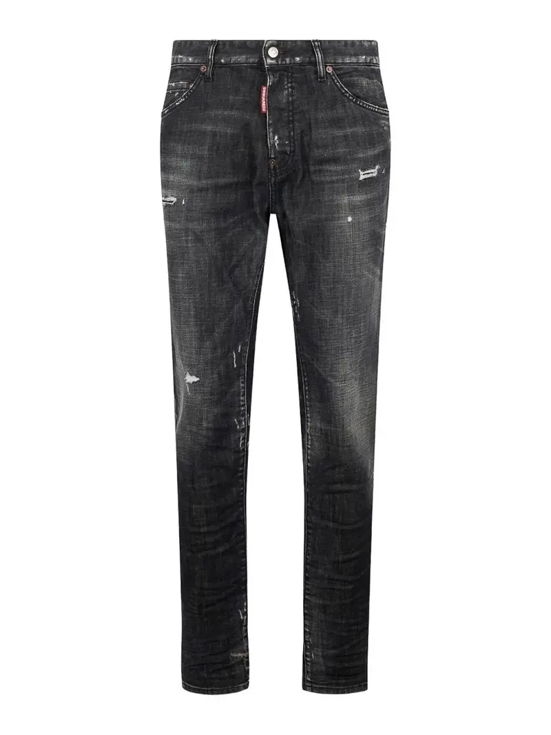 Jeans a gamba dritta in denim Nero