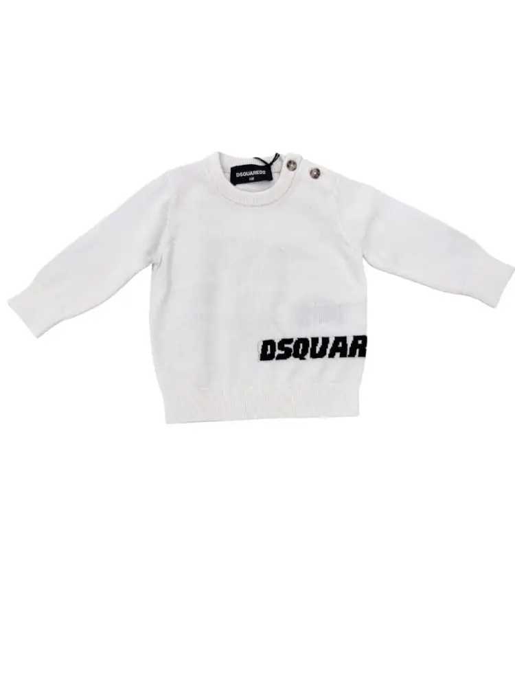 maglia bianca neonato logo lettering