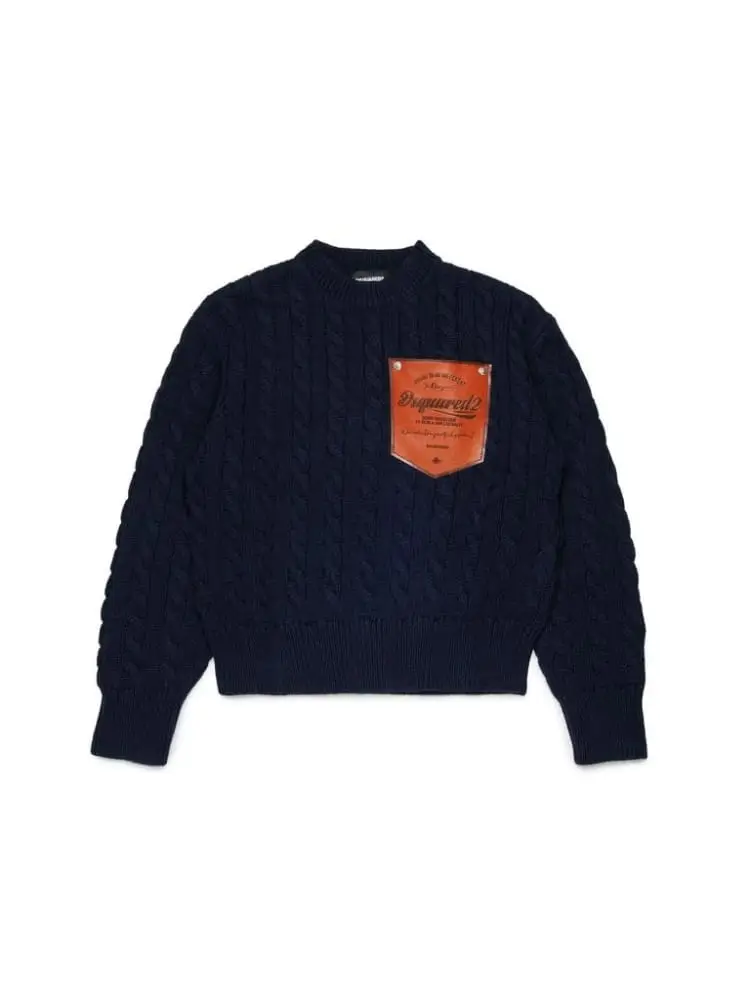 maglia blu navy bambino logo sul petto