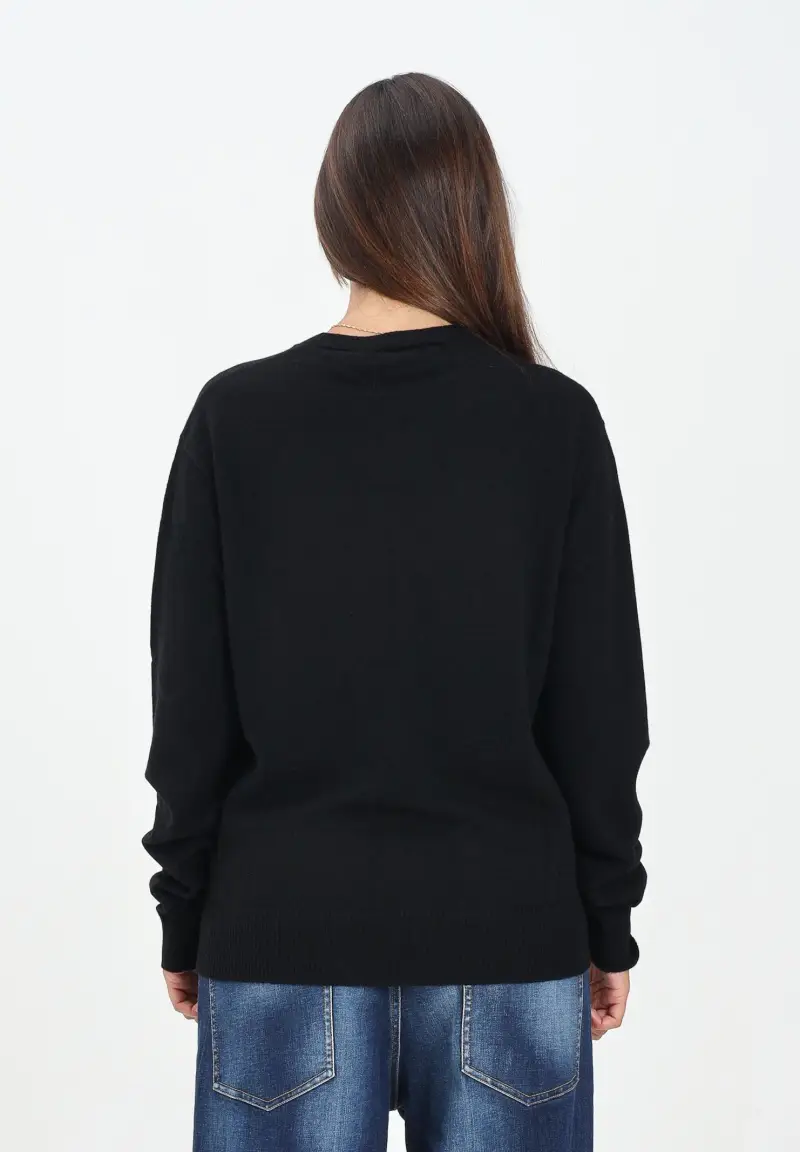 Maglioncino girocollo nero per donna, ragazzi e bambini con logo DSQ2 miniatura 3