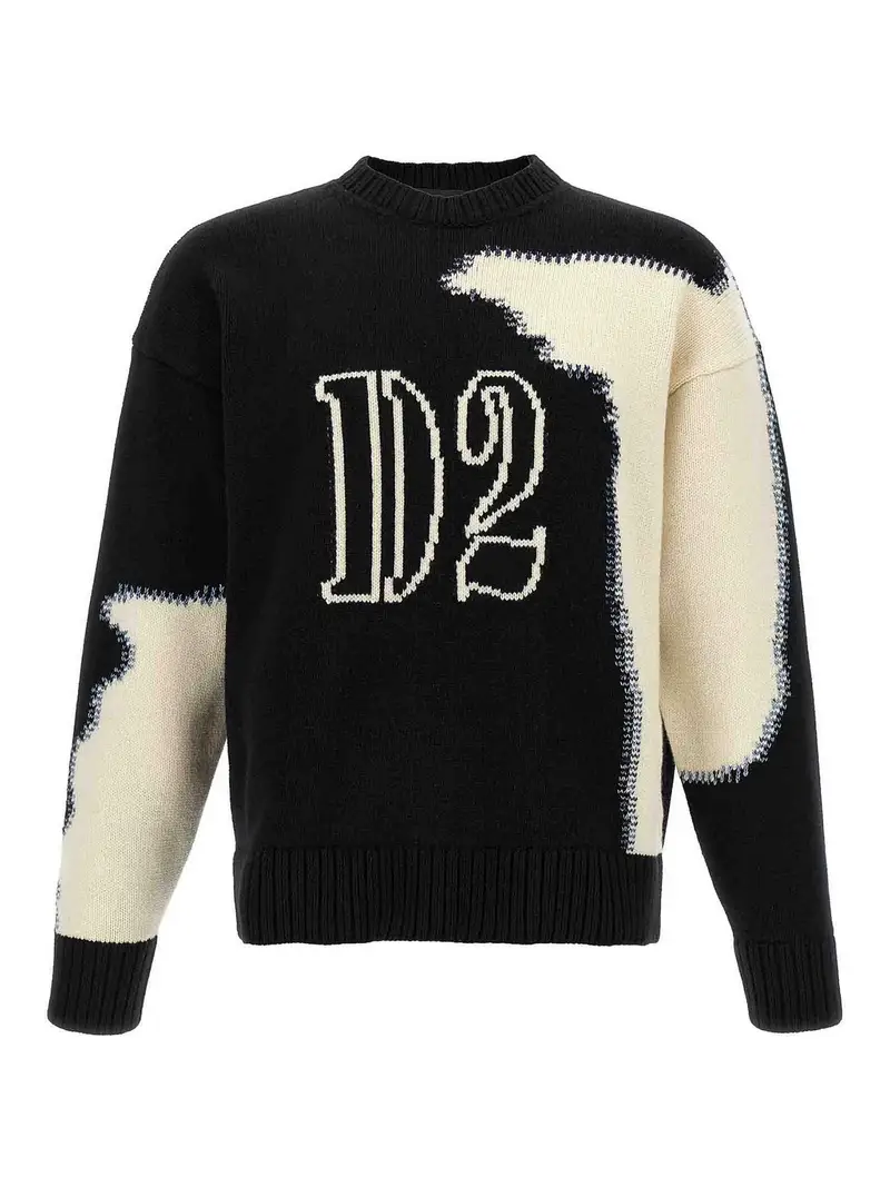 Maglione bicolore Bianco